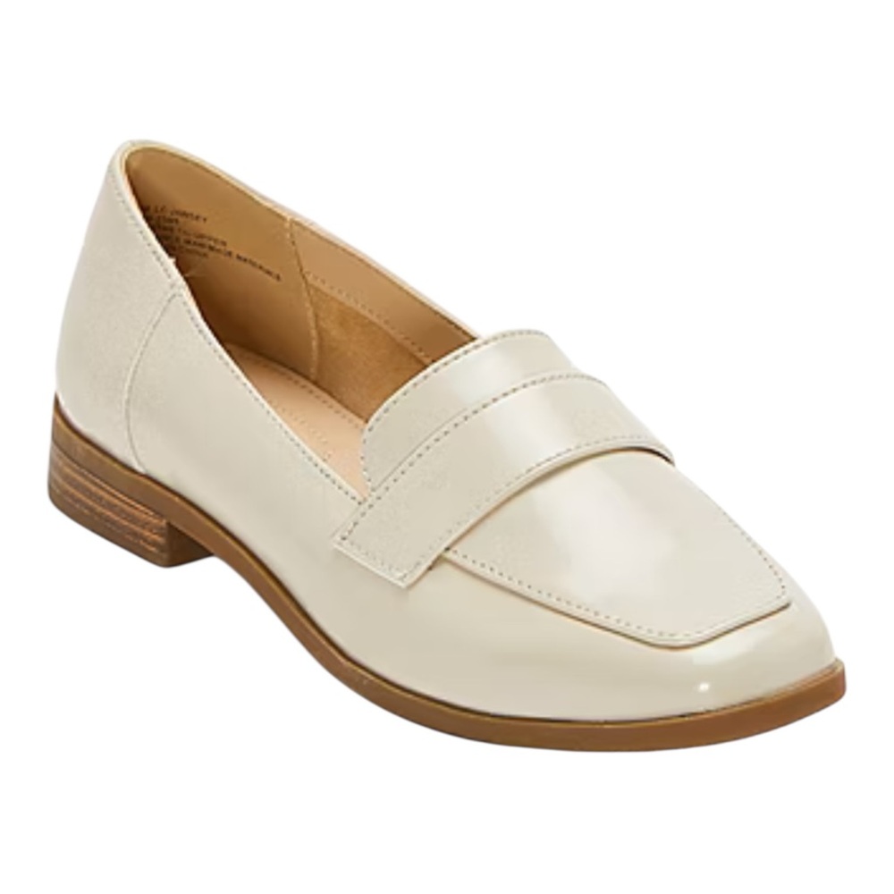 Liz Claiborne Womens Patent Leather Jansey Square Toe Loafers